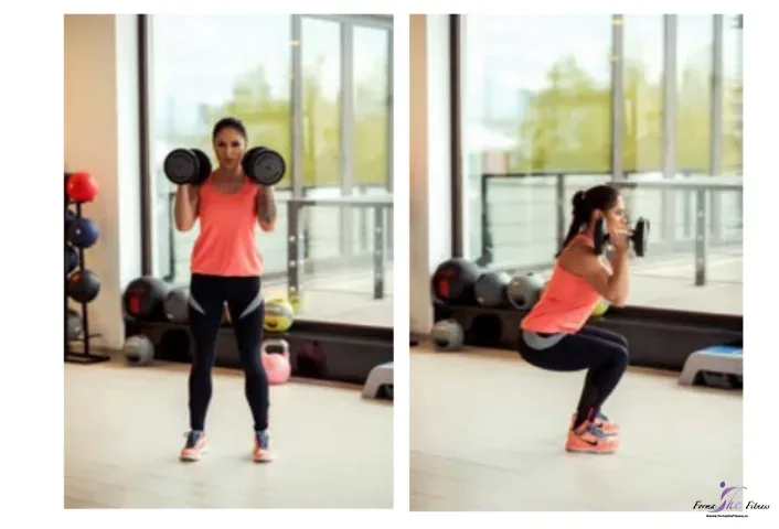 Dumbell front squats – Genuflexiuni frontale cu gantere pe umeri
