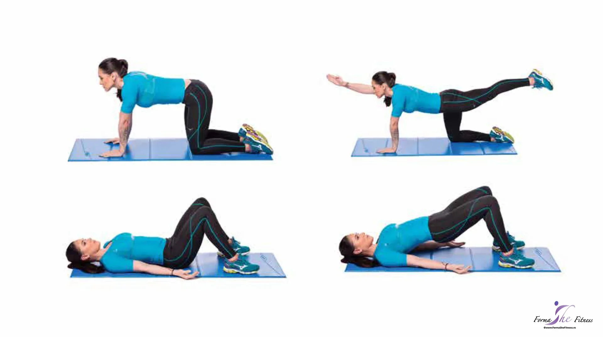 Exerciții pentru durerea lombară - Bird Dog & Glute Bridge